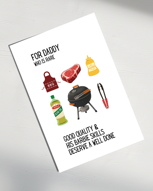 For Daddy Who Is Rare | BBQ Father's Day Card