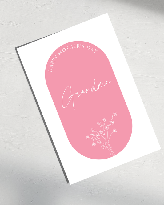 Happy Mother's Day Grandma Card Pink English