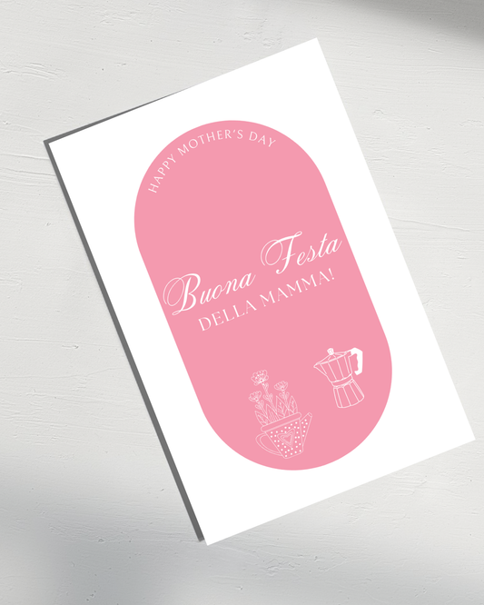 Italian Mother's Day Mama Card Pink