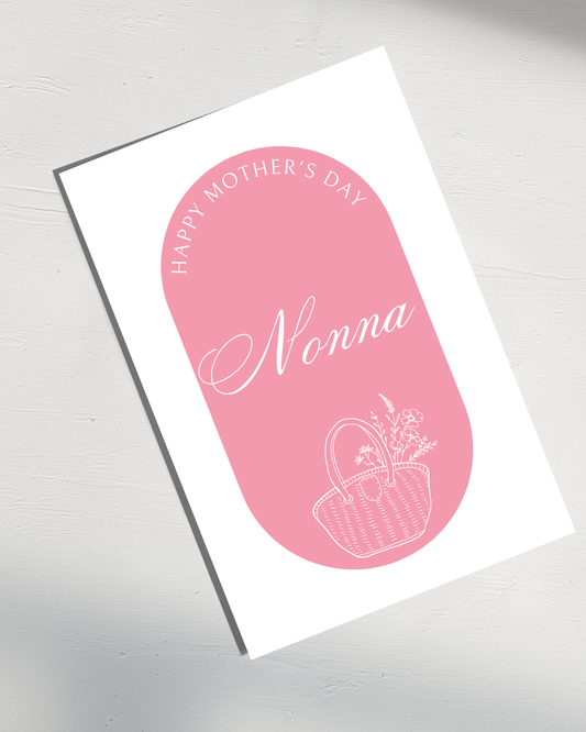 Italian Mother's Day Nonna Card Pink
